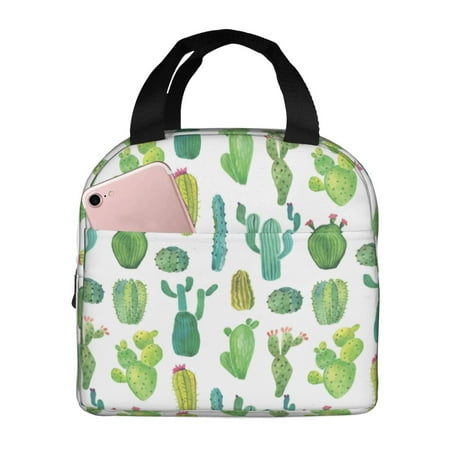 Insulated Lunch Bag for Women Men - Cactus Pattern Leakproof Cooler Lunch Box for Women Men  Lunch Tote Bags for Work School Picnic Travel