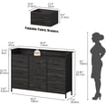 thumbnail image 2 of Black Dresser with  Station 9 Drawers Dresser with LED Light and USB Ports Fabric Dressers for Bedroom Hallway Entryway Closets Sturdy Steel Frame  Top, 2 of 6