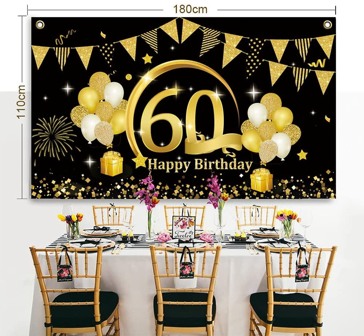 Happy Birthday Party Decorations, Large Fabric Pink Purple Happy 10th Anniversary Birthday Sign Banner Photo Booth Backdrop Background With Rope For Girls Birthday Party Favor 72 8 X 43 3 Inch