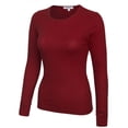 thumbnail image 2 of KOGMO Womens Longsleeve Plain Basic Crew Neck Cotton Thermal T Shirt Top (S-3X), 2 of 7