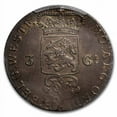thumbnail image 3 of 1786 East India Company VOC Silver 3 Gulden AU-50 PCGS, 3 of 3