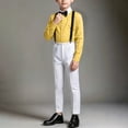 thumbnail image 2 of NAISIBABY Boys Outfit Sets, Long-Sleeve Dress Shirt + Pre-Tied Bow Tie + Adjustable Suspender Trousers Performance Sets Yellow Size 13, 2 of 6
