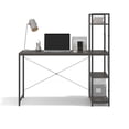 thumbnail image 3 of Ames 47" Reversible Gaming Computer Desk with Adjustable Shelves, Home Office Desk, Grommet Cable-Management, Leveler Feet, Easy Assembly, Black/Walnut, 3 of 10