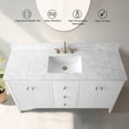 thumbnail image 4 of Vanity Art 60" Bathroom Vanity with Sink, Freestanding Storage Cabinet with Engineered Marble Top, Flip Down Tray, Drawer, and Shelve, 4 of 8
