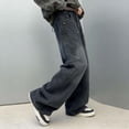 thumbnail image 5 of Crunowin Girls Denim Pants, With Pockets Loose Multiple Pockets Vintage Straight Leg Jeans Size 10, 5 of 9