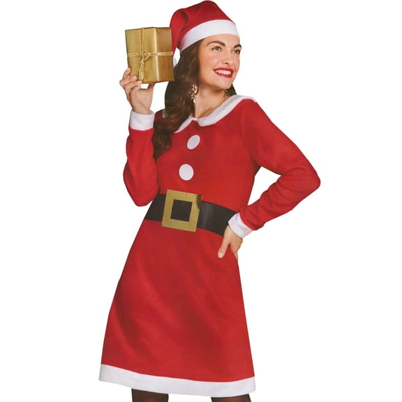 41" Red and White Women's Mrs. Claus Costume Set - Large