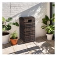 thumbnail image 3 of Wicker Patio Trash Bin, 33 Gallon Rattan Trash Can with Lid for Porch Backyard Deck Patio Poolside, Brown, 3 of 8