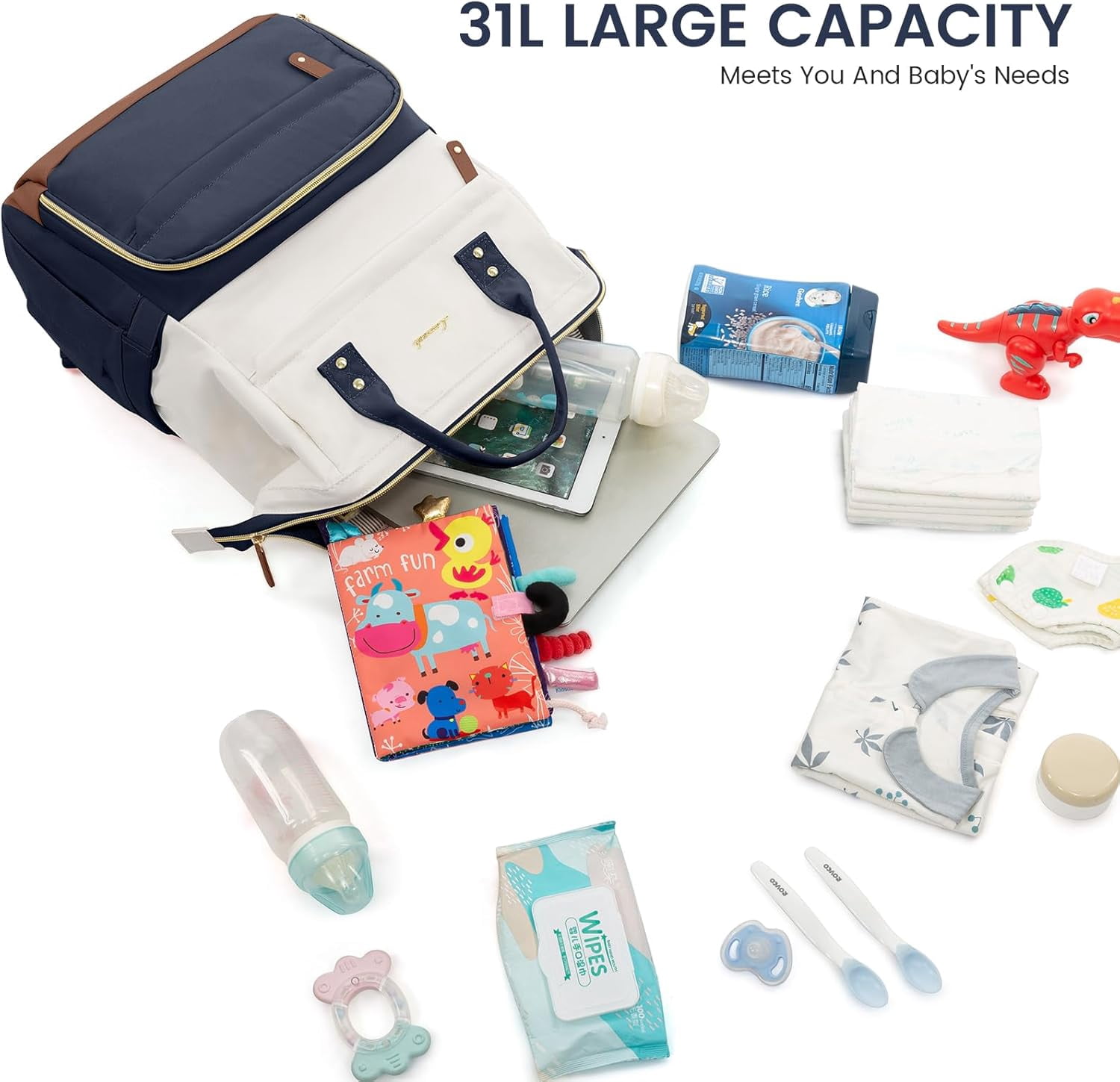 Lovevook Diaper Backpack,Large Diaper Bag Mummy Bag for New Mum Daddy,Convenient Work Travel Baby Bag for Office Mummy and Travel Essential Baby Shower