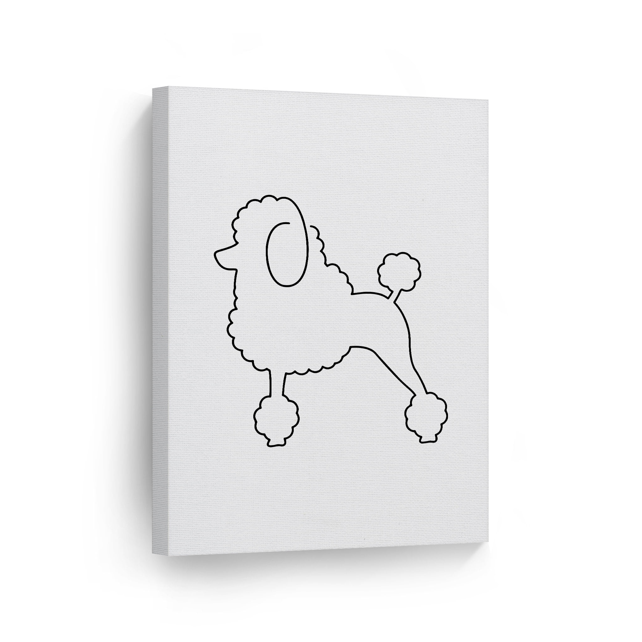 Vent et øjeblik drivhus fællesskab Smile Art Design Black and White One Line Minimalism Art Poodle Dog Animal  Abstract Canvas Wall Art Print Office Living Room Dorm Bedroom Aesthetic  Modern Home Decor Ready to Hang - 12x8 -