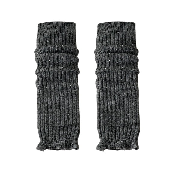 Wdgfv Sequin Leg Warmers for Women Retro Fancy 80s Style Soft Leg Warmers for Winter Grey One Size