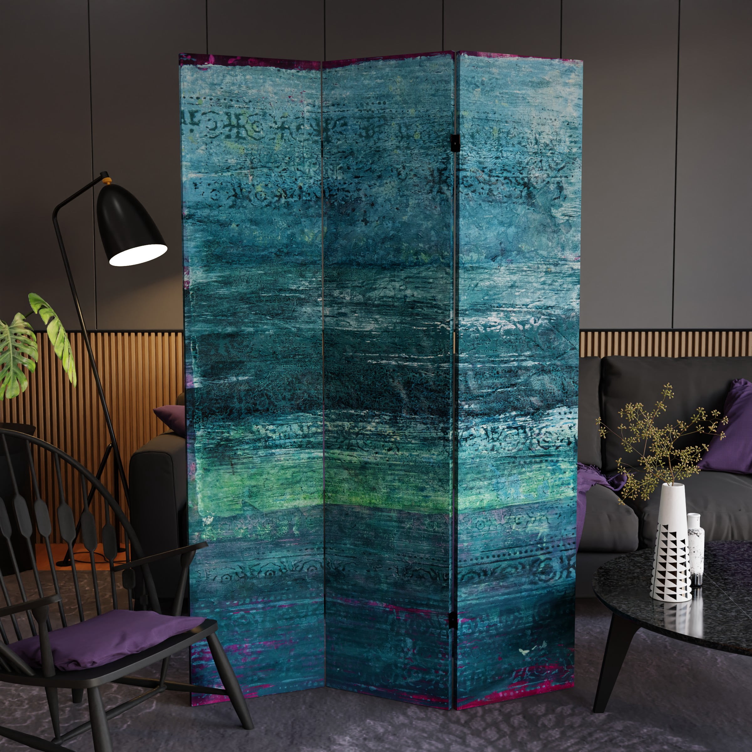 6 ft. Tall Double Sided Horizon Canvas Room Divider
