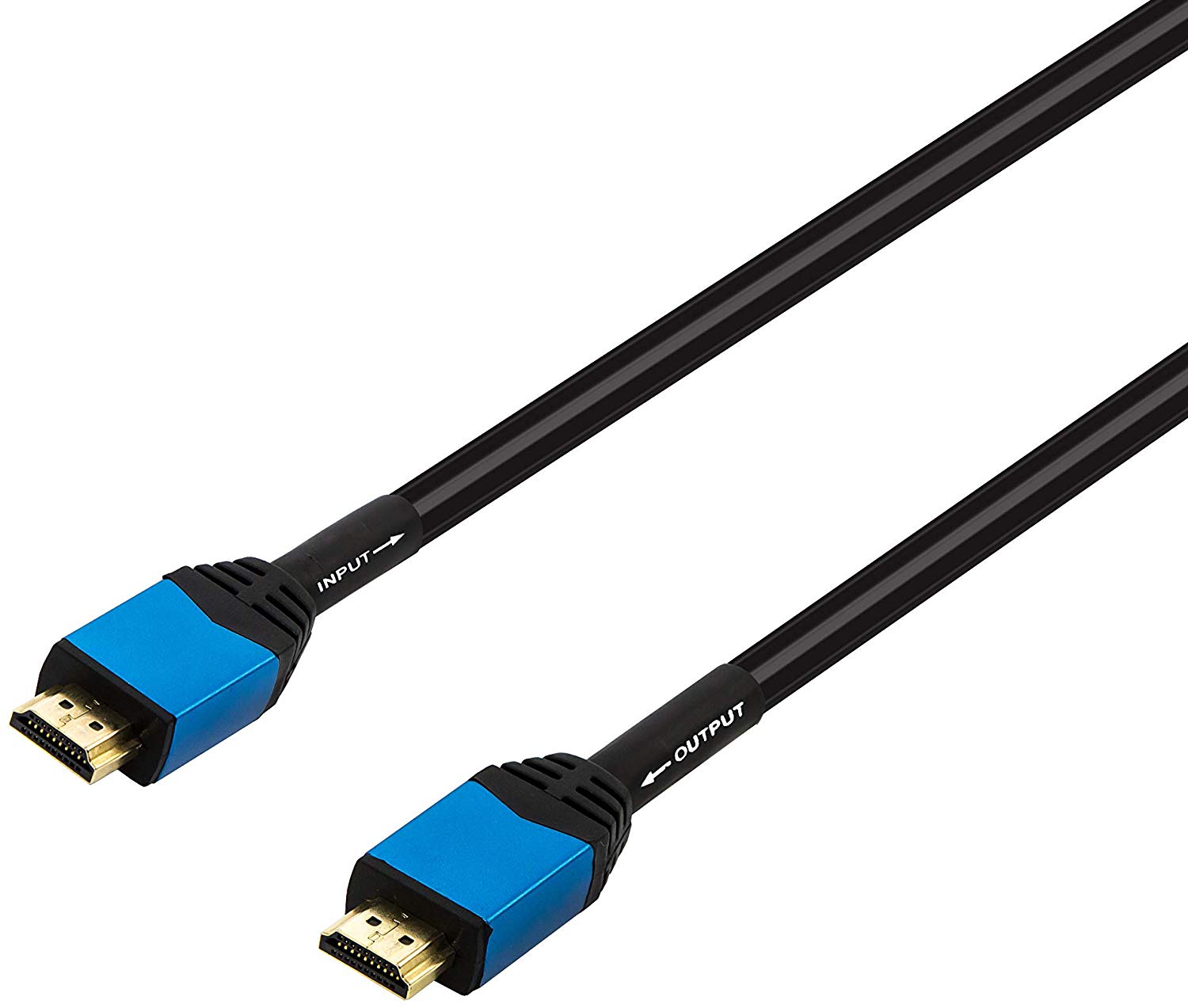 InstallerCCTV 100ft Black HDMI Cable with Built-in Signal Booster, Ultra HD, Support 4K 3D Ethernet, Transfer Audio Video