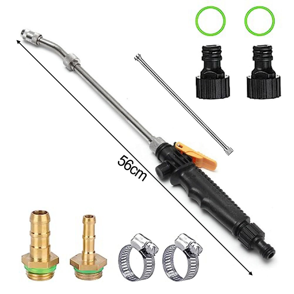 Adjustable Garden Sprayer Wand with Brass Barbs for 3/8\" 1/4\" Hose, Stainless Steel Retractable Spray Nozzle, Lockable Handle, Multi-Length Design for Car Wash, Plant Watering, Cleaning