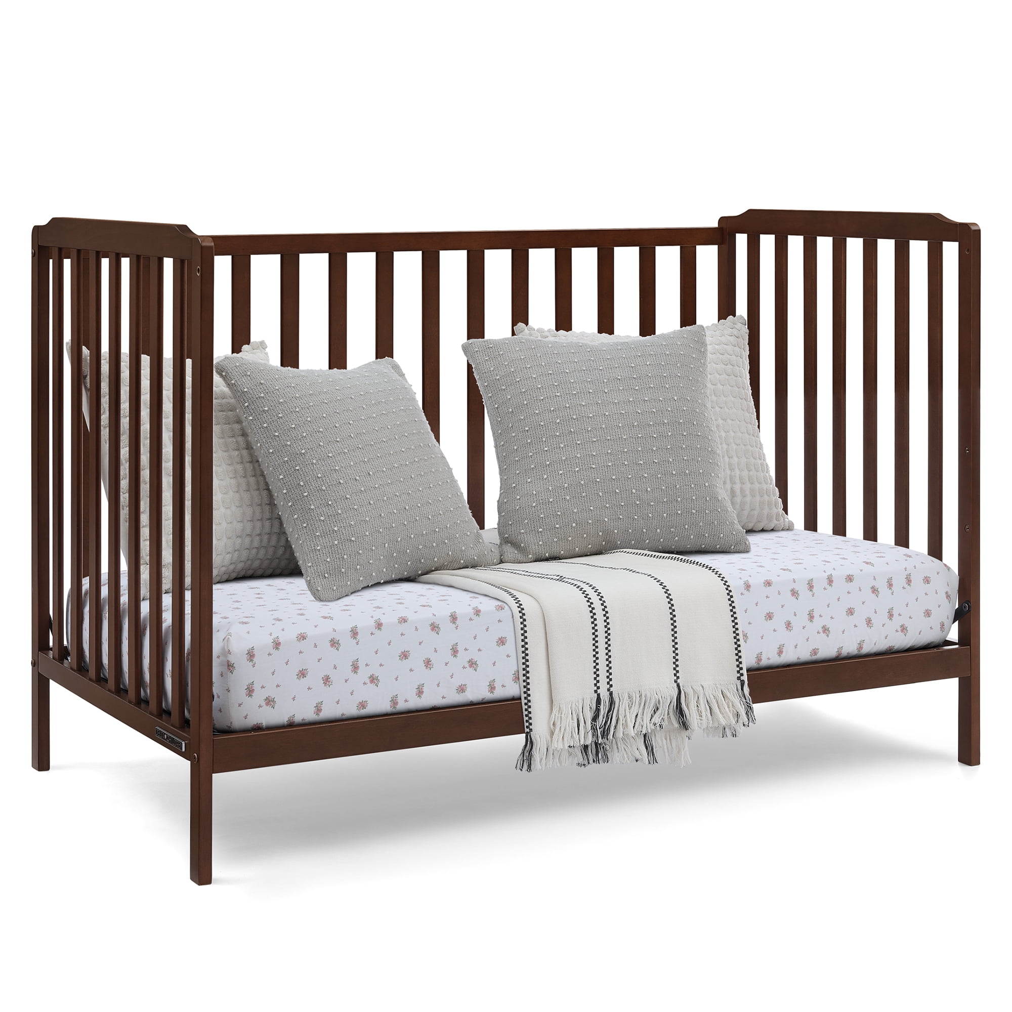 Delta Children Emmie 4-in-1 Convertible Crib - Converts from Baby Crib to Toddler Bed, Daybed and Sofa Bed, Fits Standard Full-Size Crib Mattress, Espresso