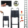 thumbnail image 2 of Telescoping Ladder 16.5FT Telescopic Extendable Ladder for Roof Working, Roof Camper, Rv, Aluminum Multi-Purpose Collapsible Ladder with Ladder Roof Hooks (2.8"), Attic Ladder 330 Lb Capacity, EN131, 2 of 7
