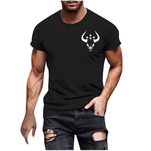 Camisetas de Manga Corta para Hombre Imprimir Deportes de Manga Corta Cuello Redondo Blusa Algodón Poliéster, Nueva Moda Casual Camiseta para Hombres