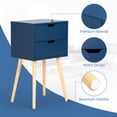 thumbnail image 5 of JAXPETY Set of 2 Modern Wood Nightstand, Bedside Table with 2 Drawers,Side Table with Storage Cabinet for Home Bedroom,Blue, 5 of 15