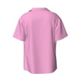 thumbnail image 5 of Uemuo Pink Pattern Cotton Linen Short Sleeve Shirts,Casual Lightweight Button Down Shirts,Vacation Beach Summer Tops-Medium, 5 of 7