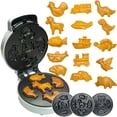 thumbnail image 1 of Waffle Maker for Kids with 15 Mini Shapes - Car, Truck, Farm Animals, Dinosaurs - Removable Plates for Easy Clean Up, 1 of 6