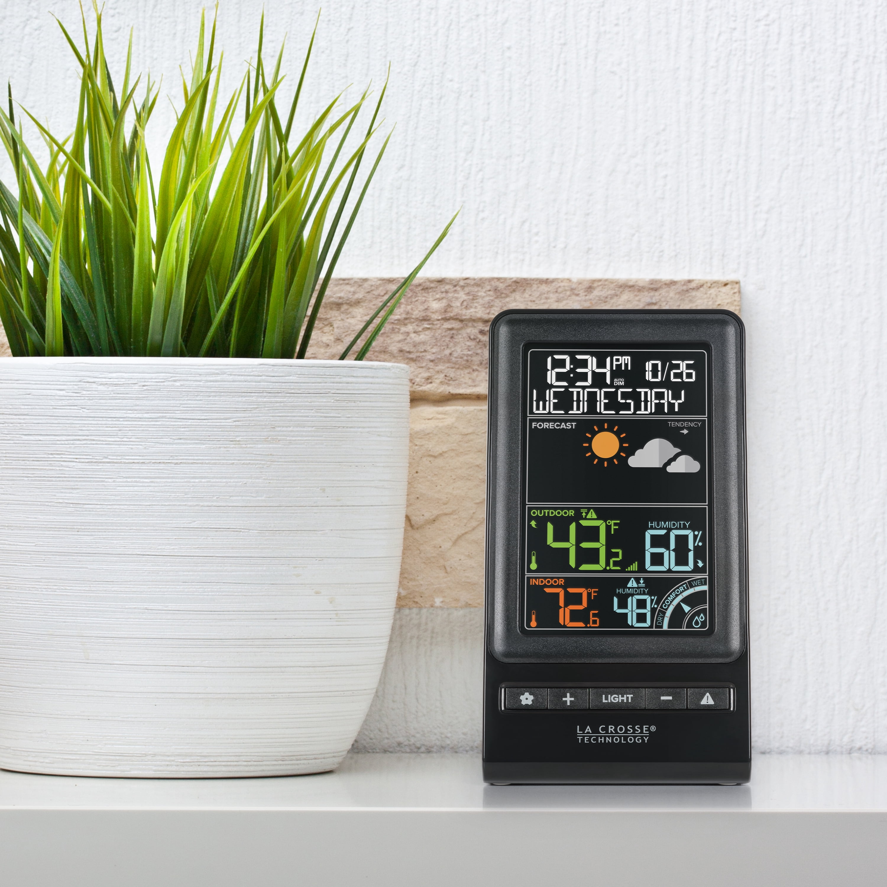 La Crosse Technology Black Digital Multi-Color LCD Wireless Weather Station, 308-1415C