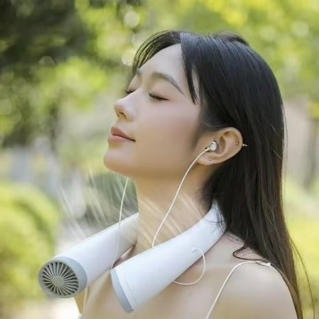 

Fan For Bedroom With Remote Headset Hanging USB Silent Bladeless Fan For Outdoor Sports USB Walkman Small Fan Thanksgiving gifts for Indoor Office use