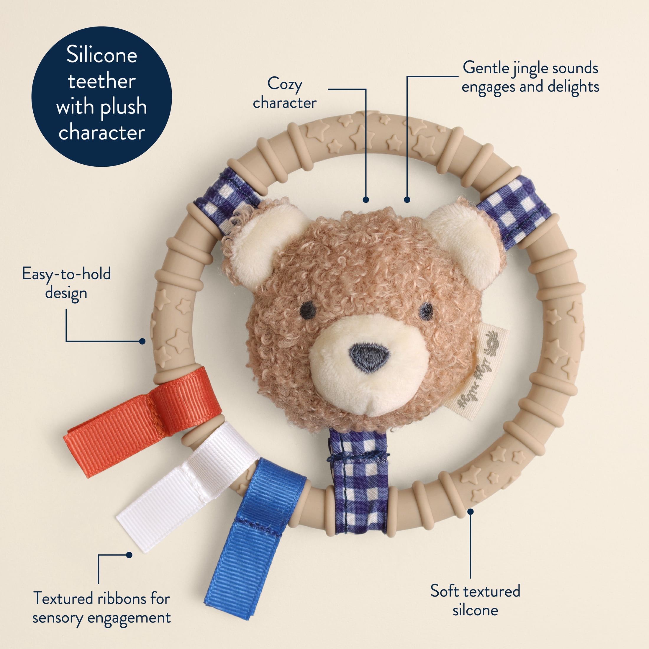 Itzy Ring Pal™ Teething ring with plush bear