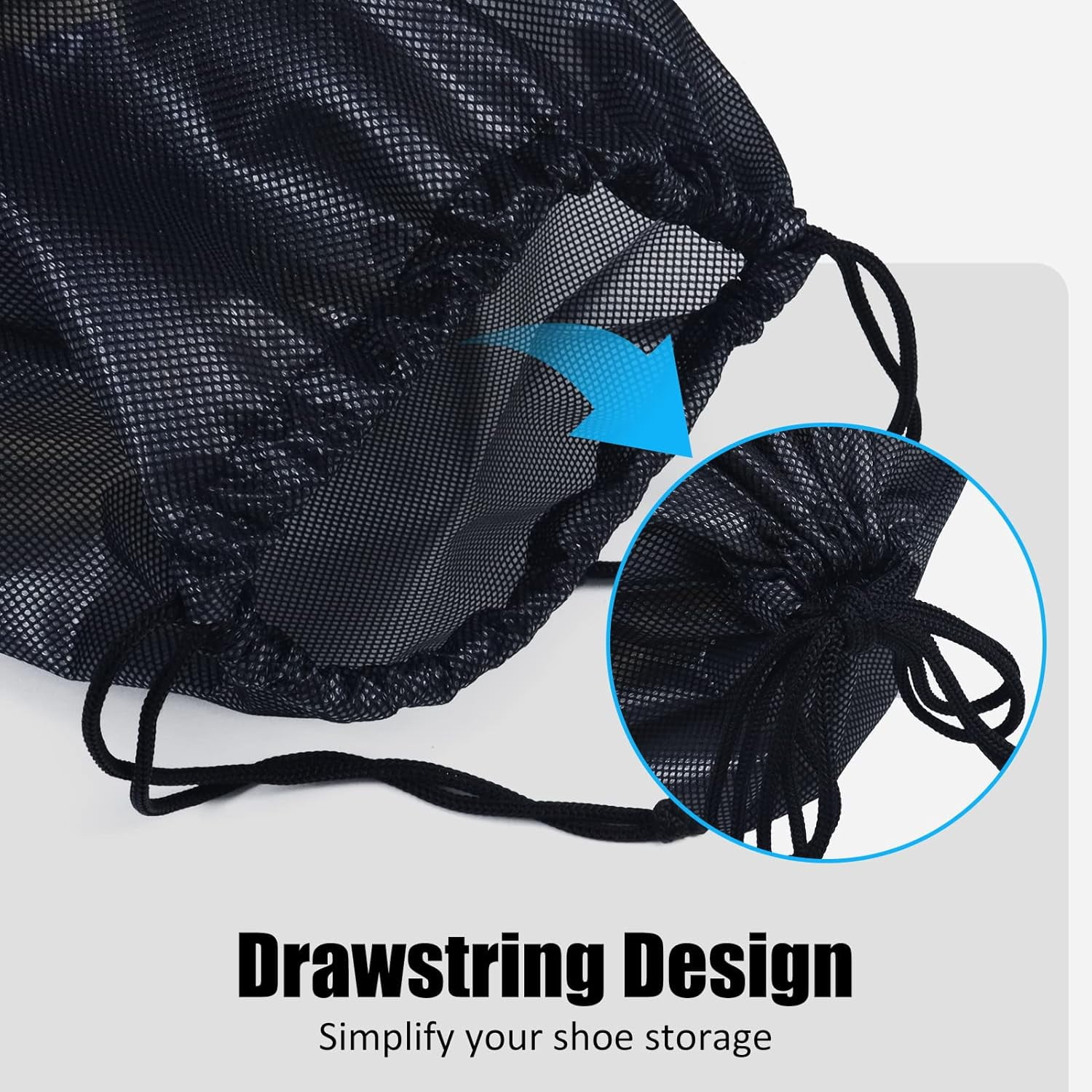 Shoe Bags for Travel, (4-Pack) Shoe Storage Bag with Drawstring, Packing Organizer for Sneakers, Gym, Luggage, Closet, Weekender Overnight Travel Essentials