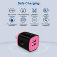 thumbnail image 4 of Zacenei USB Charger Block,2Pack 2.1A Dual USB Charging Block Station&2Pack iPhone Charger Cable 6ft Charging Cord USB Wall Charger Adapter Plug Fast Charging Cable Cords 6FT Compatible for iPhone 14, 4 of 8