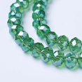 thumbnail image 3 of 10Strand Electroplate Glass Beads Strands Pearl Luster Plated Faceted Rondelle Lime Green, 3 of 3