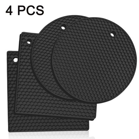 

4pcs Food Grade Silicone Placemat Mat High Temperature Protection Mat