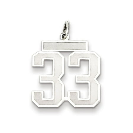 - Sterling Silver, Jersey Collection, Medium Number 33 Pendant