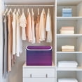 thumbnail image 5 of Iauyy Large Storage Box with Lid - Foldable Home Storage Bins for Clothes Toy Holiday Decor, Wave-like Purple (42*32*30cm), 5 of 6