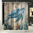 thumbnail image 2 of Funny Blue Ocean Creature Shower Curtains Sets Waterproof Bath Curtains for Bathroom Beach Theme Decor 72" x 72" with 14 Hooks, 2 of 7