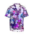 thumbnail image 3 of Xecao Flying Butterflies print Hawaiian shirt - a stylish short-sleeve button-down for men, perfect for casual beach and tropical outings., 3 of 9