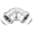 thumbnail image 2 of Stainless Steel 316 Cast Pipe Fitting ,90 Degree Elbow 1/4 BSPT Female x 1/4 BSPT Female Thread, 2 of 3