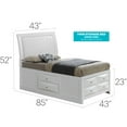 thumbnail image 5 of Glory Furniture Omega Wood Veneer Twin Storage Bed in White, 5 of 5