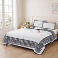 thumbnail image 2 of Full Quilt Set 78''x90'', White Greek Key Lightweight Bedspread Coverlet Set with 2 Pillow Shams, Geometric Greece Ancient Farmhouse Geo Breathable All Season Quilt Bedding for Bedroom/Guest Room, 2 of 9