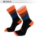 thumbnail image 3 of Calcetines de ciclismo Unique Bargains, absorbentes de sudor, antiolor, antifricción, naranja y azul, nylon, tamaño L, 1 par, rayas bicolor, 3 of 6