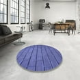 thumbnail image 4 of Ahgly Company Machine Washable Indoor Round Transitional Light Slate Blue Area Rugs, 5' Round, 4 of 7