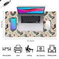 thumbnail image 5 of Long Mouse Pads for Desk,Beige Chicken Floral Pattern Desk Mats on Top Of Desks, Desk Mouse Pad Extra Large with 3mm Non-Slip Base and Stitched Edge for Gaming,Office,Work,Home 31.5x15.7in, 5 of 5
