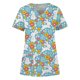 thumbnail image 1 of Top de ropa de trabajo con bolsillo y manga corta con cuello en V y estampado de conejo de Pascua a la moda para mujer Fridja bn5094, 1 of 3
