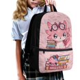 thumbnail image 3 of HUIACONG Cute Glasses Axolotl School Backpack for Primary Students Large Capacity Ergonomic Breathable Adjustable Straps for Boys Girls Ages 6‑18 Daily Use, 3 of 6