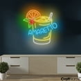 thumbnail image 3 of Craftnamesign Amaretto Neon Light, Amaretto Cocktail Led Sign, Cocktail Bar Signage Wall Art, 3 of 5