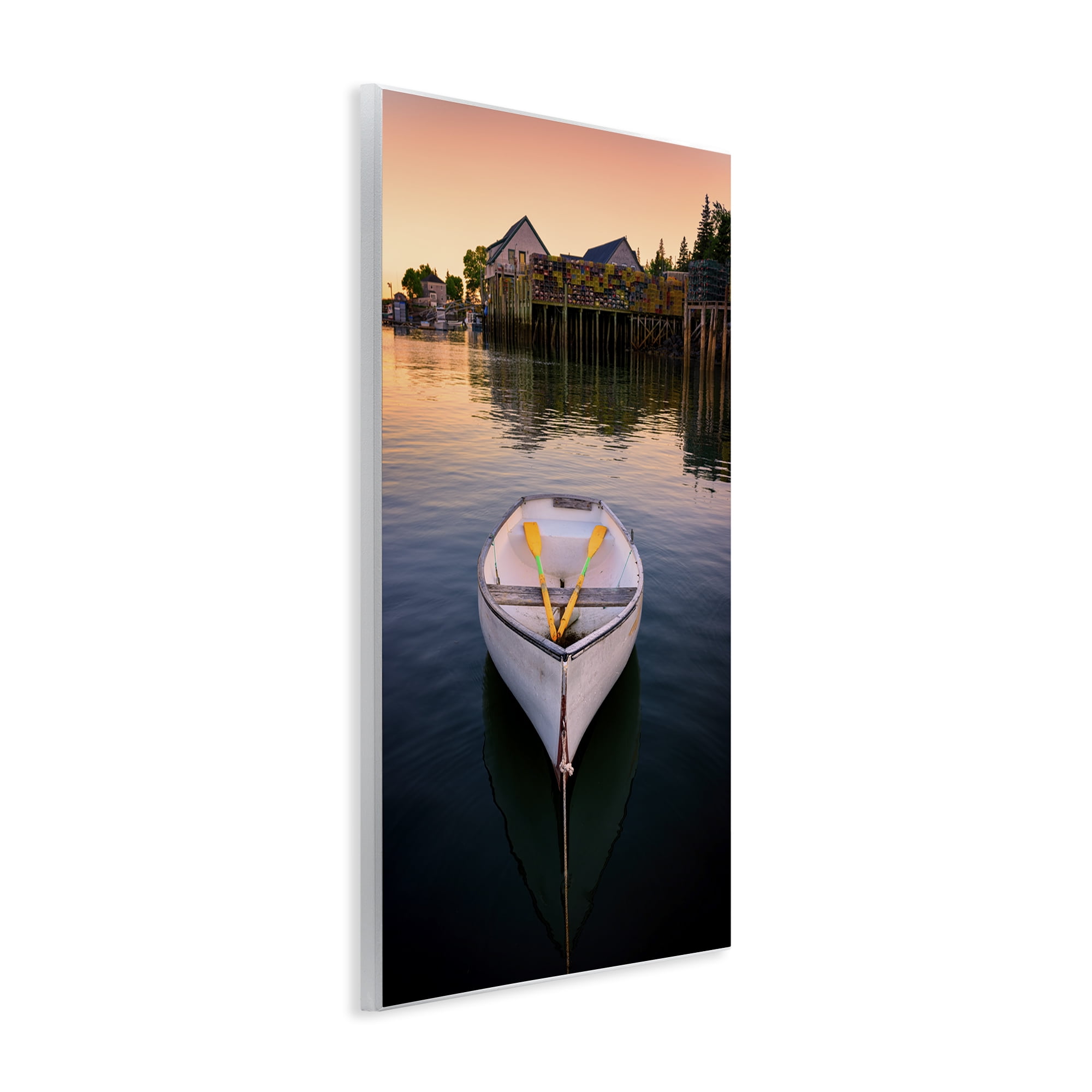Stupell Industries Docked Rowboat with Oars Transportation Photography Unframed Art Print Wall Art, 10 x 15
