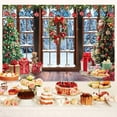 thumbnail image 2 of 10x10ft Christmas Window Winter Natural Scenery Backdrop Art Red Xmas Tree Photography Backdrops Snow Holiday Photobooth Portrait Party Banner Festival Photo Studio Props Supplies, 2 of 5