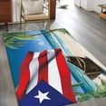 thumbnail image 2 of 3'x5' Rug for Living Room Bedroom, Puerto Rico Flag Sea Washable Area Rugs Non-Slip Carpet Mats, Beach Palm Trees Boat Nautical Indoor Low Pile Area Rug Runner for Kitchen, Mudroom, 2 of 8