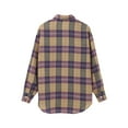 thumbnail image 6 of Plaid Shirts for Women, Yigetop Spring and Autumn Women's Checkered Shirt New Retro Style Loose Long Sleeved Shirt Coat Womens Plaid Shirts Purple L, 6 of 9