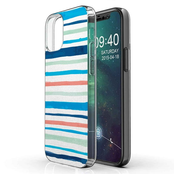 TalkingCase Slim Phone Case Compatible for Apple iPhone 12 Mini, Watercolor Lines Print, Lightweight,Flexible,Soft, USA