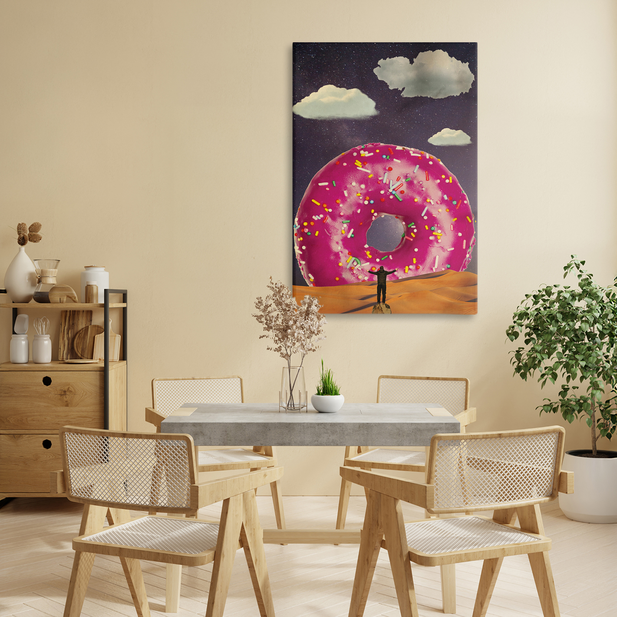 Happy Days Giant Donut Canvas Wall Art, design by Elo Marc