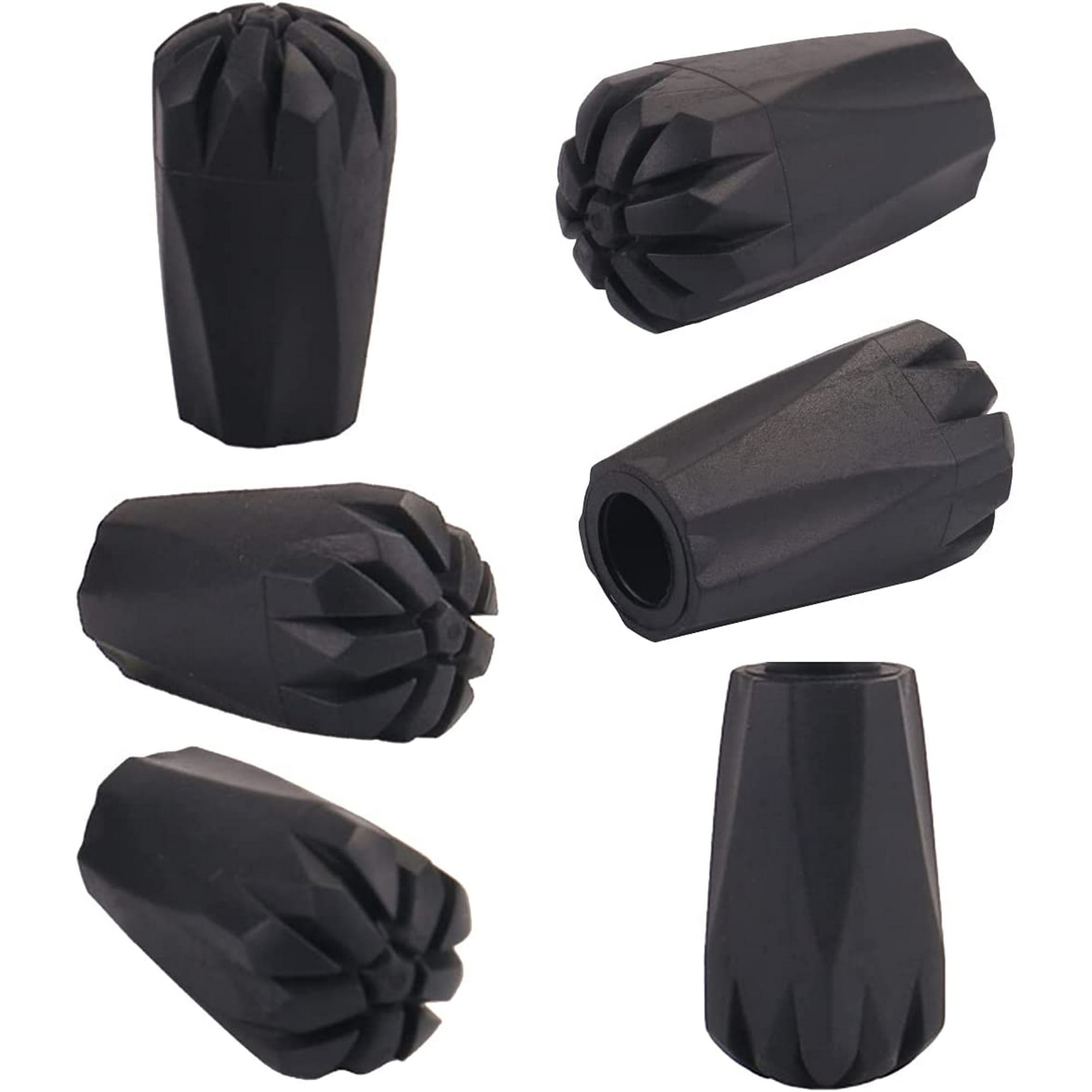 Queto 6 Pack Trekking Pole Accessories Extra Thick And Wear Resisting Rubber Tips With A Inner Diameter Of 11mm 0.43 Snow Support Mud Support For Hik